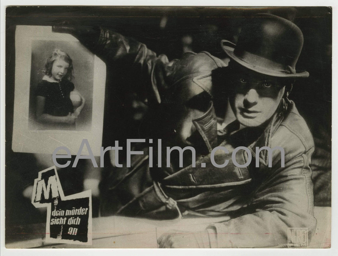 eArtFilm.com German Lobby Card (7"x9.50") M-Fritz Lang Classic-Peter Lorre-Gustaf Grundgens-German Lobby Card-7x9-R60s