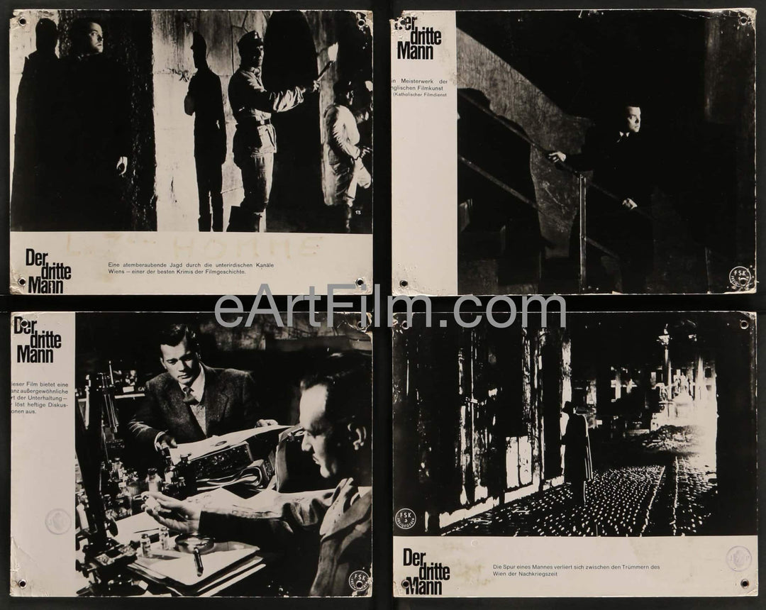 eArtFilm.com German Lobby Cards (8.75"x11") Third Man, The R1980's 5 8.75x11 German Lobby Cards-Orson Welles Film Noir!