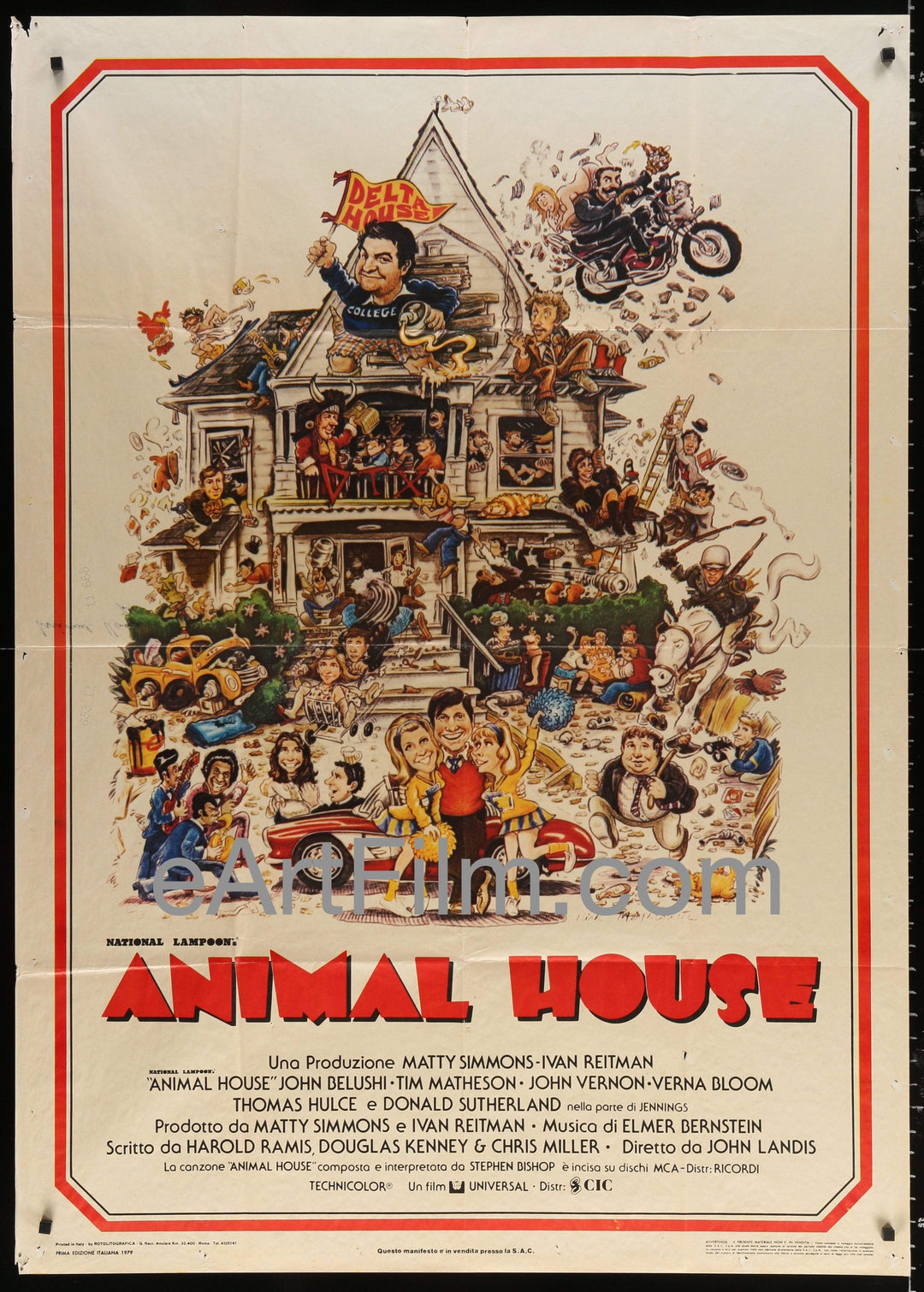 eArtFilm.com Italian 1 Panel-2 Fogli (39"x55") Animal House vintage movie poster Italian 39x55 John Belushi comedy classic