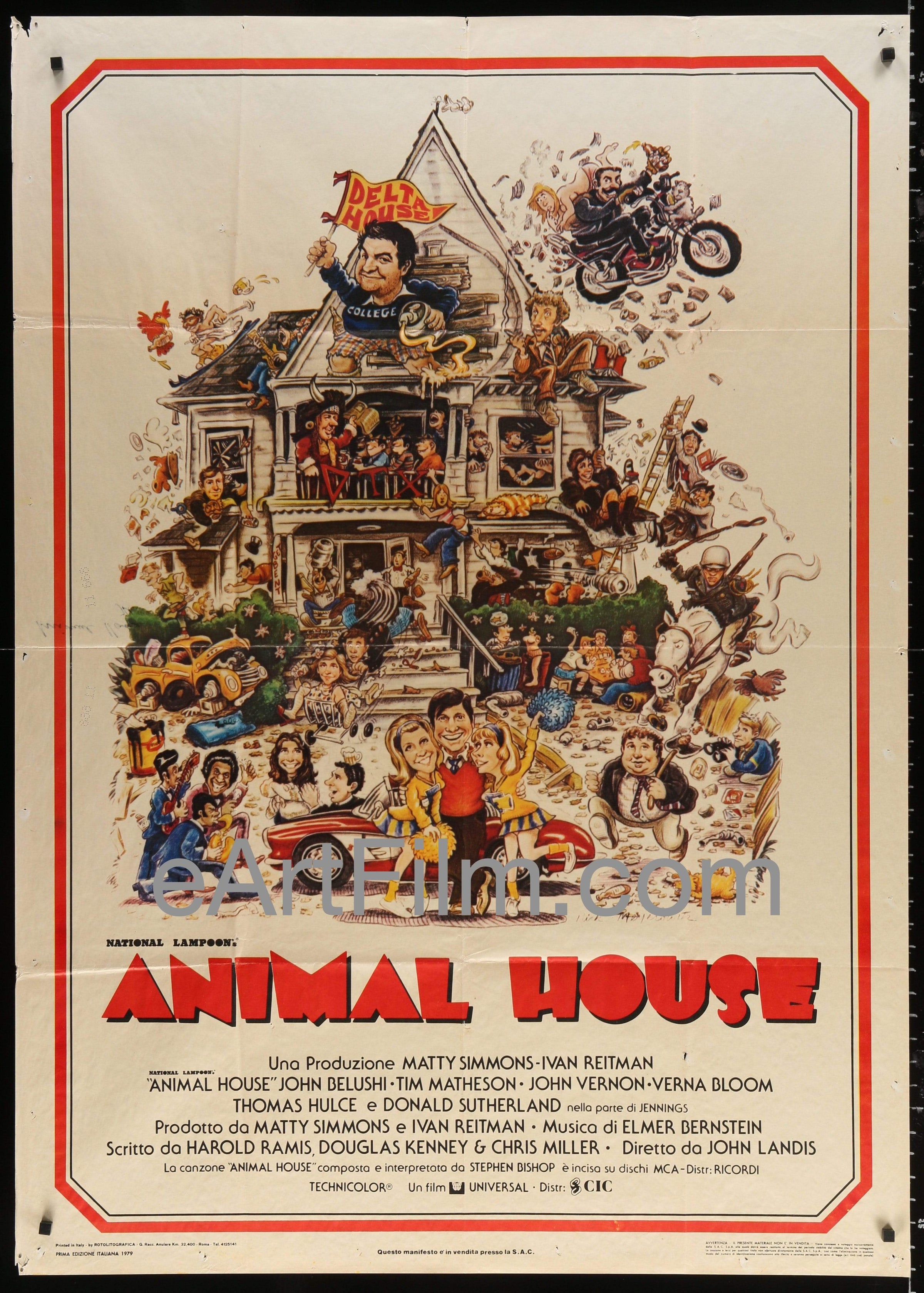 eArtFilm.com Italian 1 Panel-2 Fogli (39"x55") Animal House vintage movie poster Italian 39x55 John Belushi comedy classic
