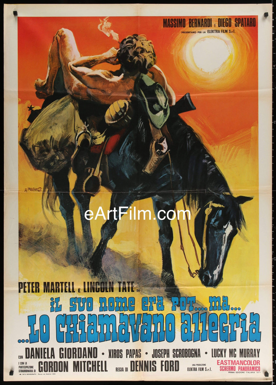 eArtFilm.com Italian 1-Panel (2 Fogli) (39"x55") Hero Called Allegria 1971 39x55 Italian 1 panel spaghetti western artwork