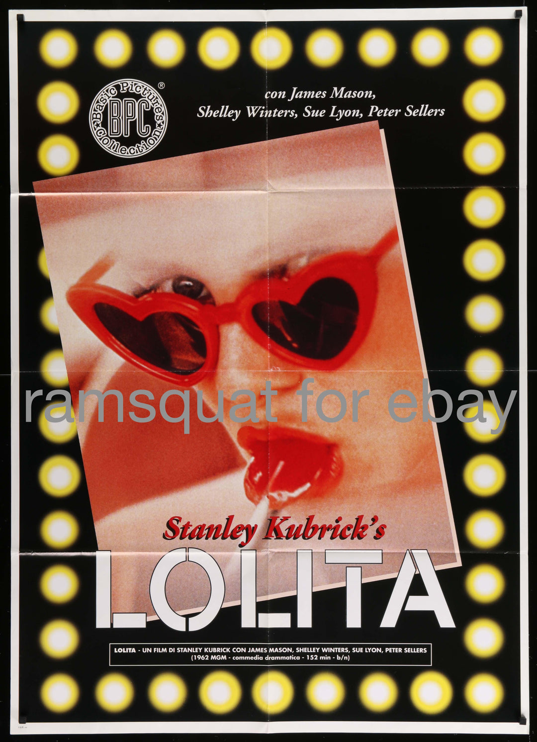 eArtFilm.com Italian 1-Panel (2 Fogli) (39"x55") Lolita R80's-1962 39x55 Italian 1 Panel 2 Fogli Stanley Kubrick-Sue Lyon