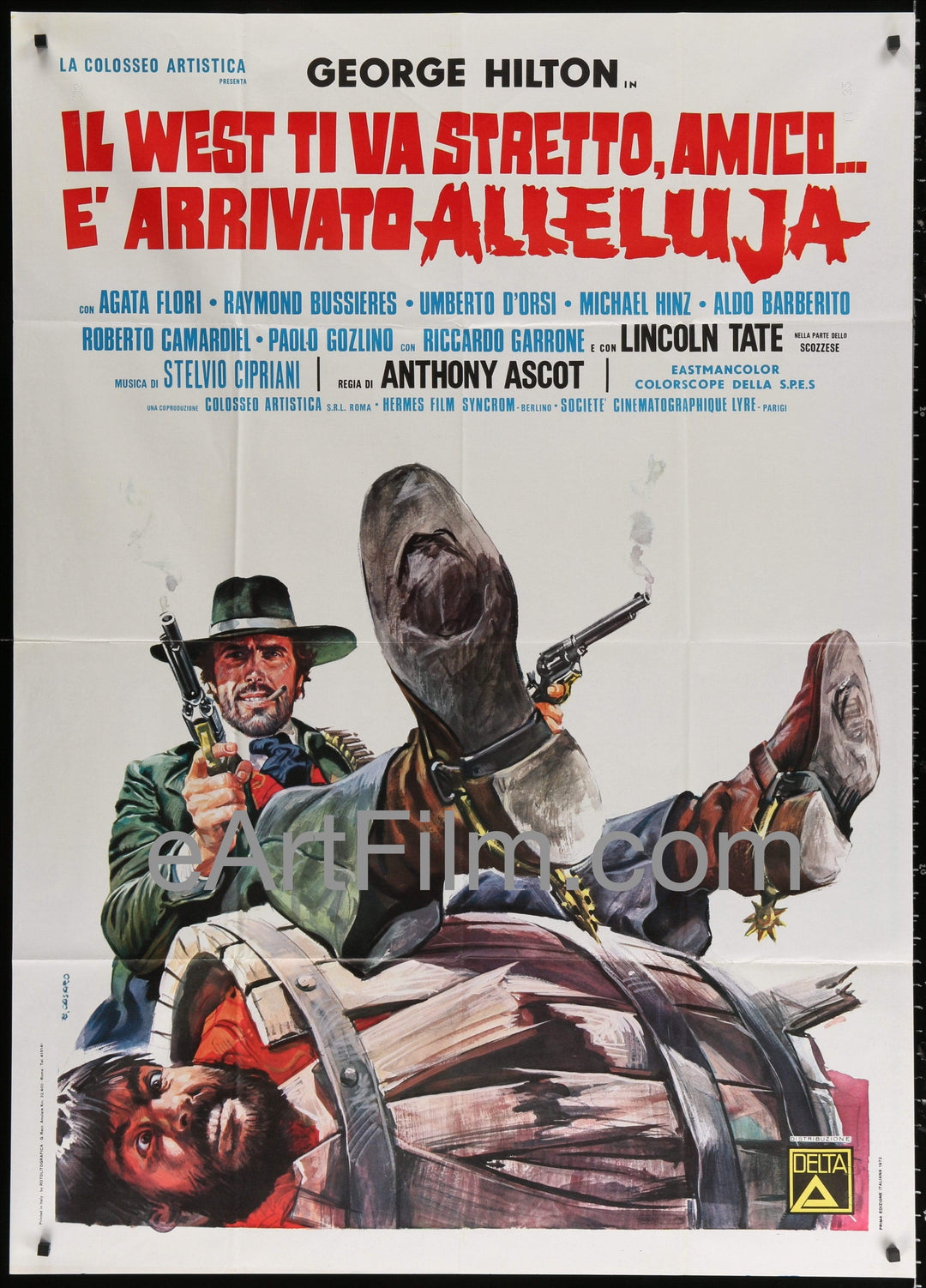 eArtFilm.com Italian 1 Panel-2 Fogli (39"x55") Return to Hallelujah 39x55 1971 George Hilton spaghetti western Casaro artwork