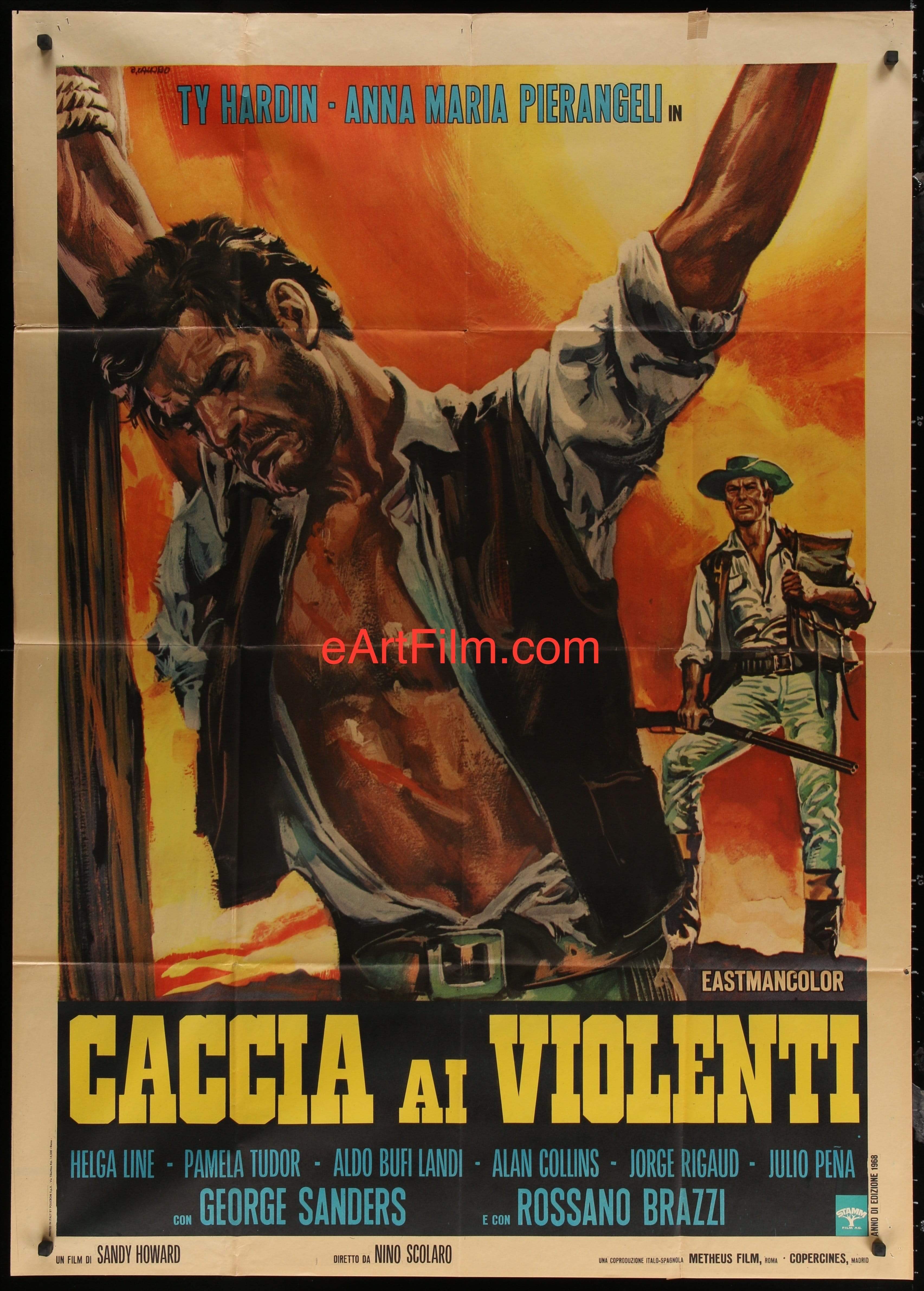 eArtFilm.com Italian 1 Panel (39"x55") 2 Fogli One Step To Hell Italian 1 Panel 39"x55" Ty Hardin action Renato Casaro artwork