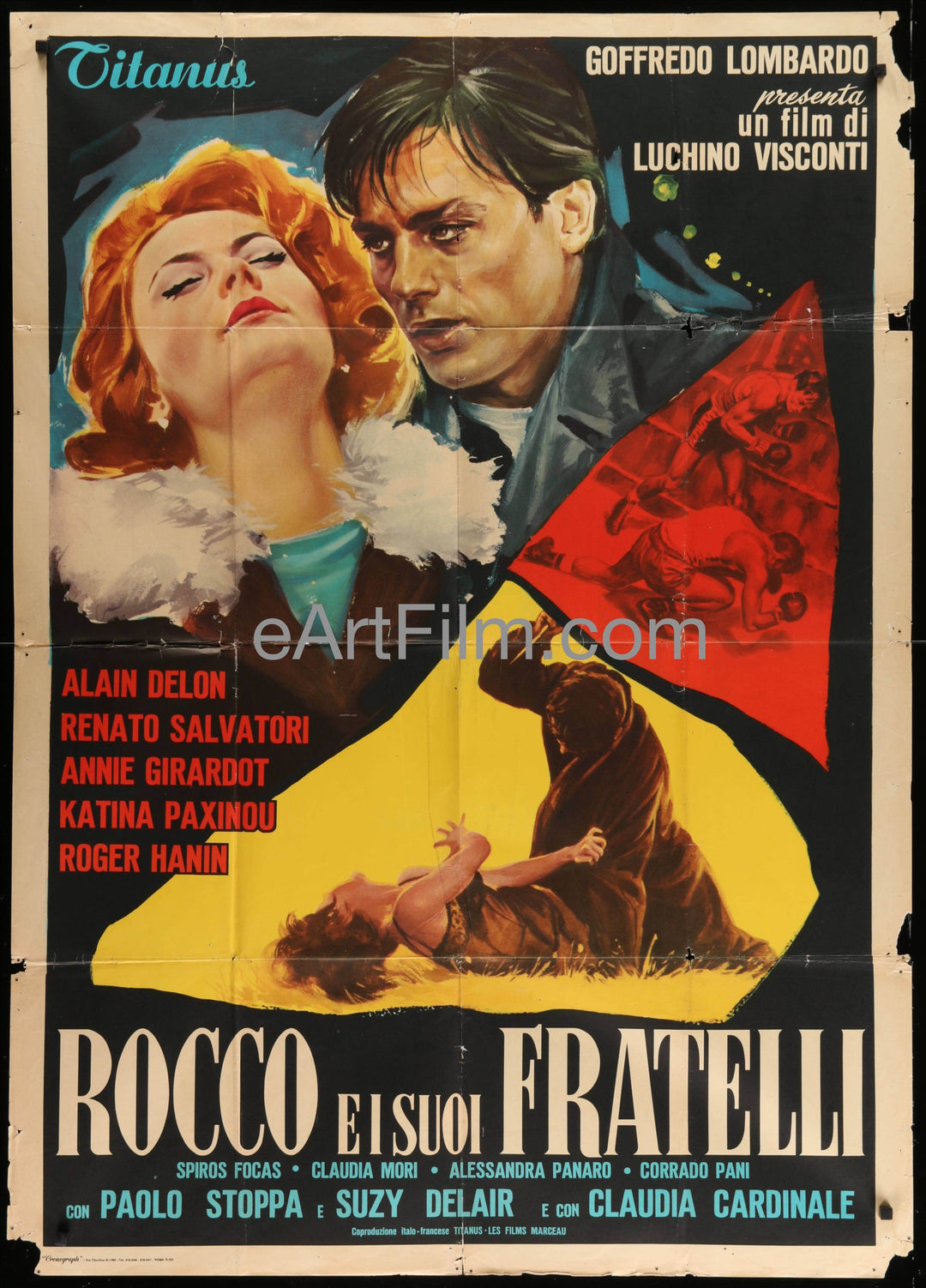 eArtFilm.com Italian 1 Panel (39"x55") 2 Fogli Rocco And His Brothers 1960 39x55 Italian 1 Panel Luchino Visconti-Alain Delon