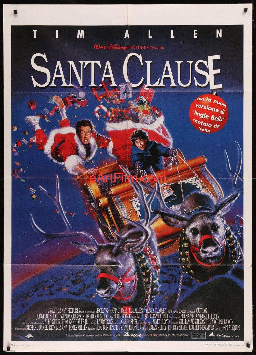 eArtFilm.com Italian 1 Panel (39"x55") 2 Fogli Santa Clause 1995 39x55 Italian 1panel Disney Tim Allen Christmas comedy