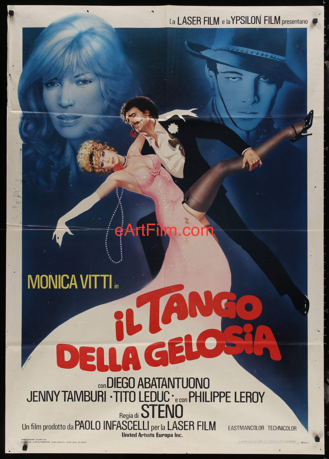 eArtFilm.com Italian 1 Panel (39"x55") 2 Fogli Tango of Jealousy 1980 39"x55" Monica Vitto dancing comedy Casaro artwork