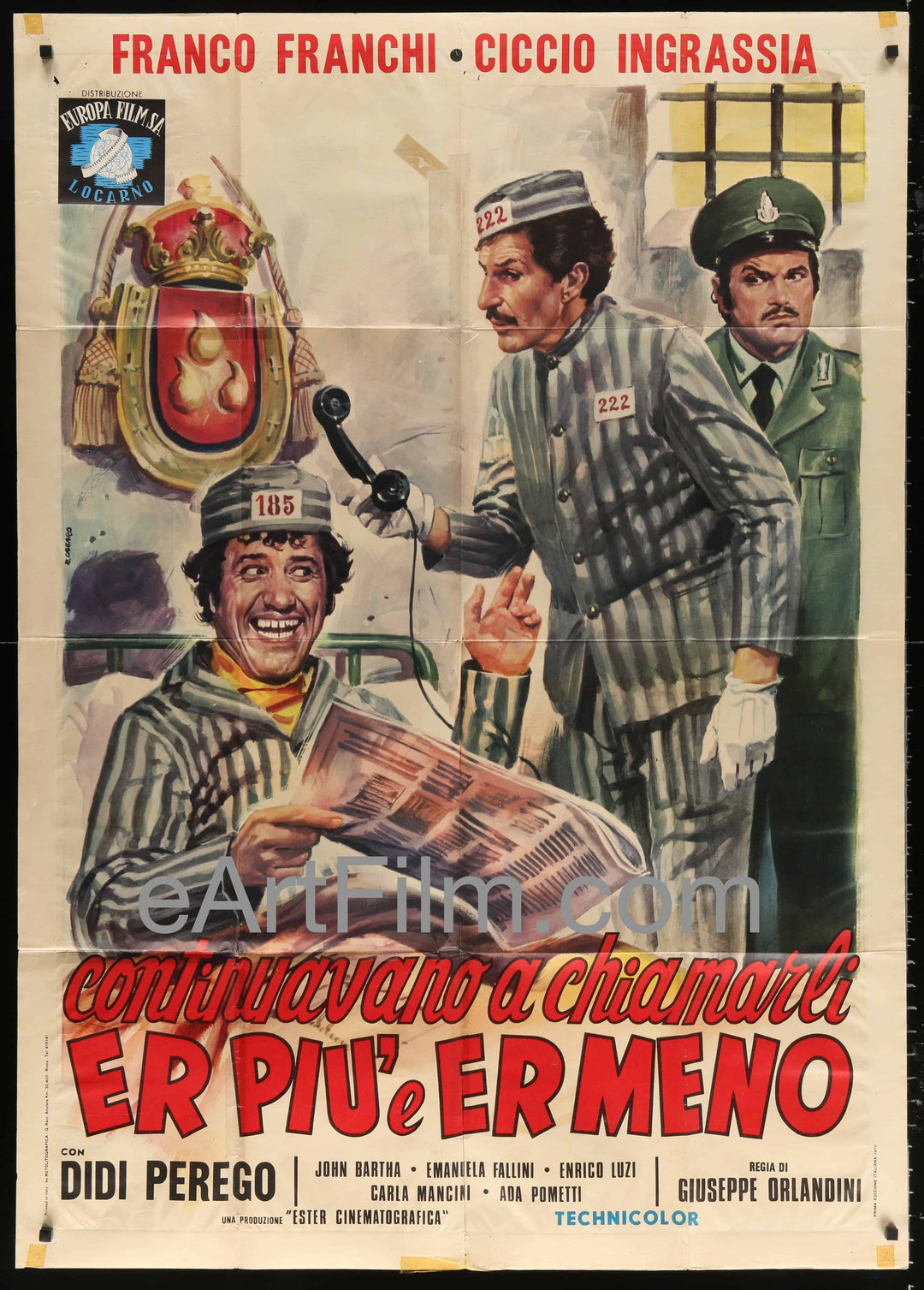 eArtFilm.com Italian 1Panel 2 Fogli (39"x55") Keep Calling More Or Less 1972 39x55 Casaro artwork Italian comedy