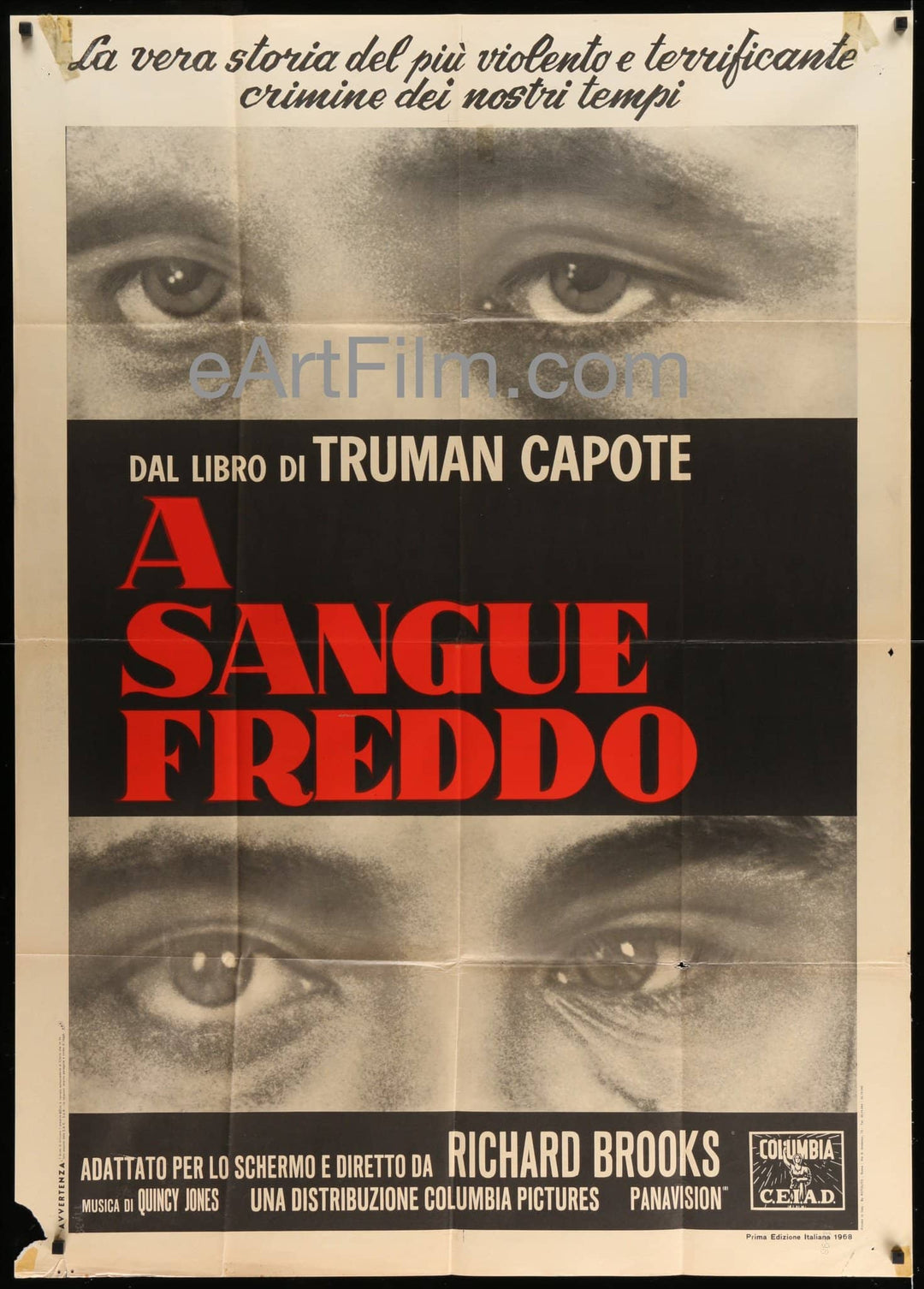 eArtFilm.com Italian 1Panel (39"x55")-Original-Vintage-Movie-Poster In Cold Blood 1967 39x55 Original Italian 1 Panel