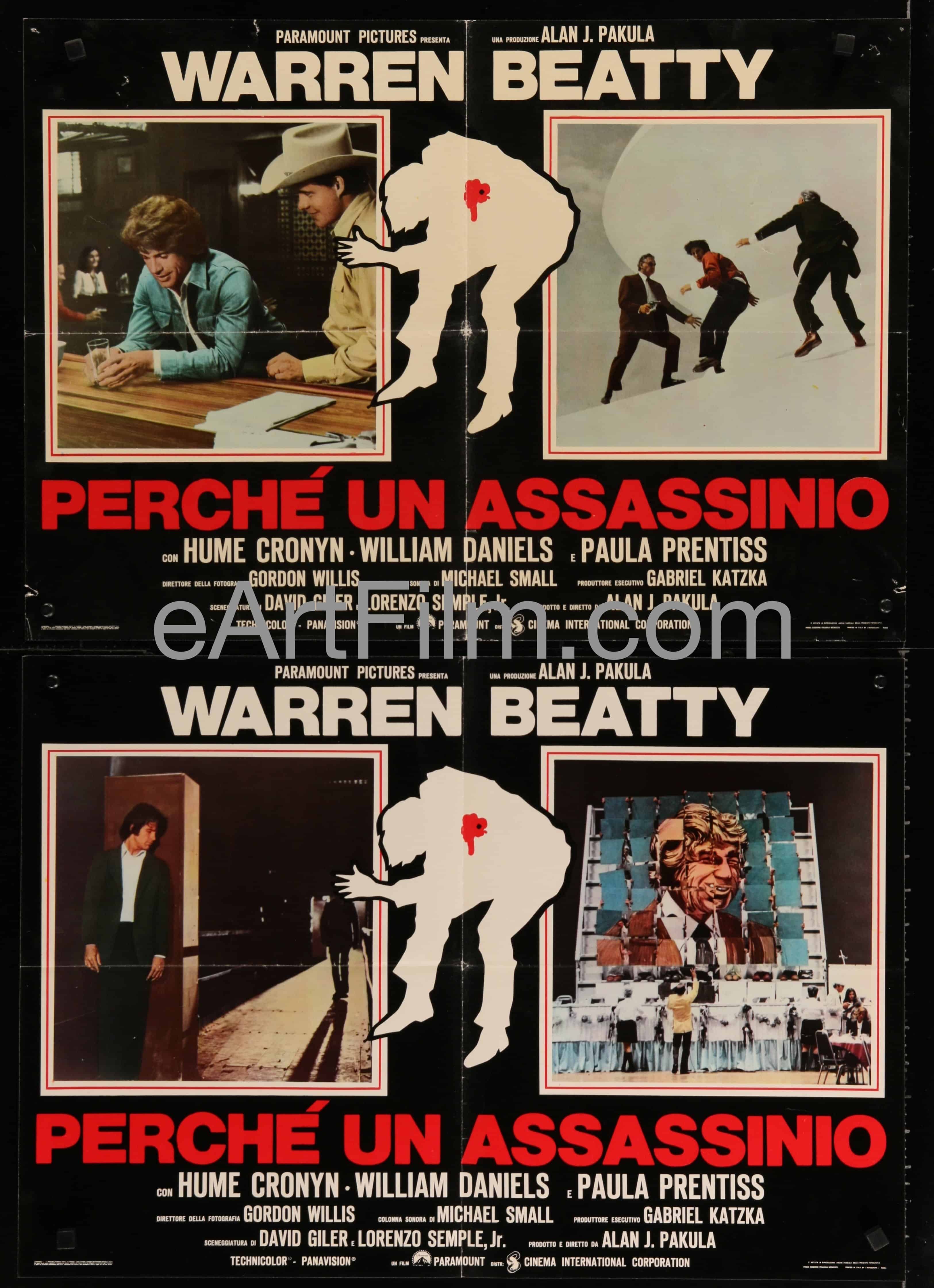 eArtFilm.com Italian Photobusta 18.75"x25.75" Parallax View-Alan J Pakula-Warren Beatty-Paula Prentiss-5 Italian photobusta's-18x27