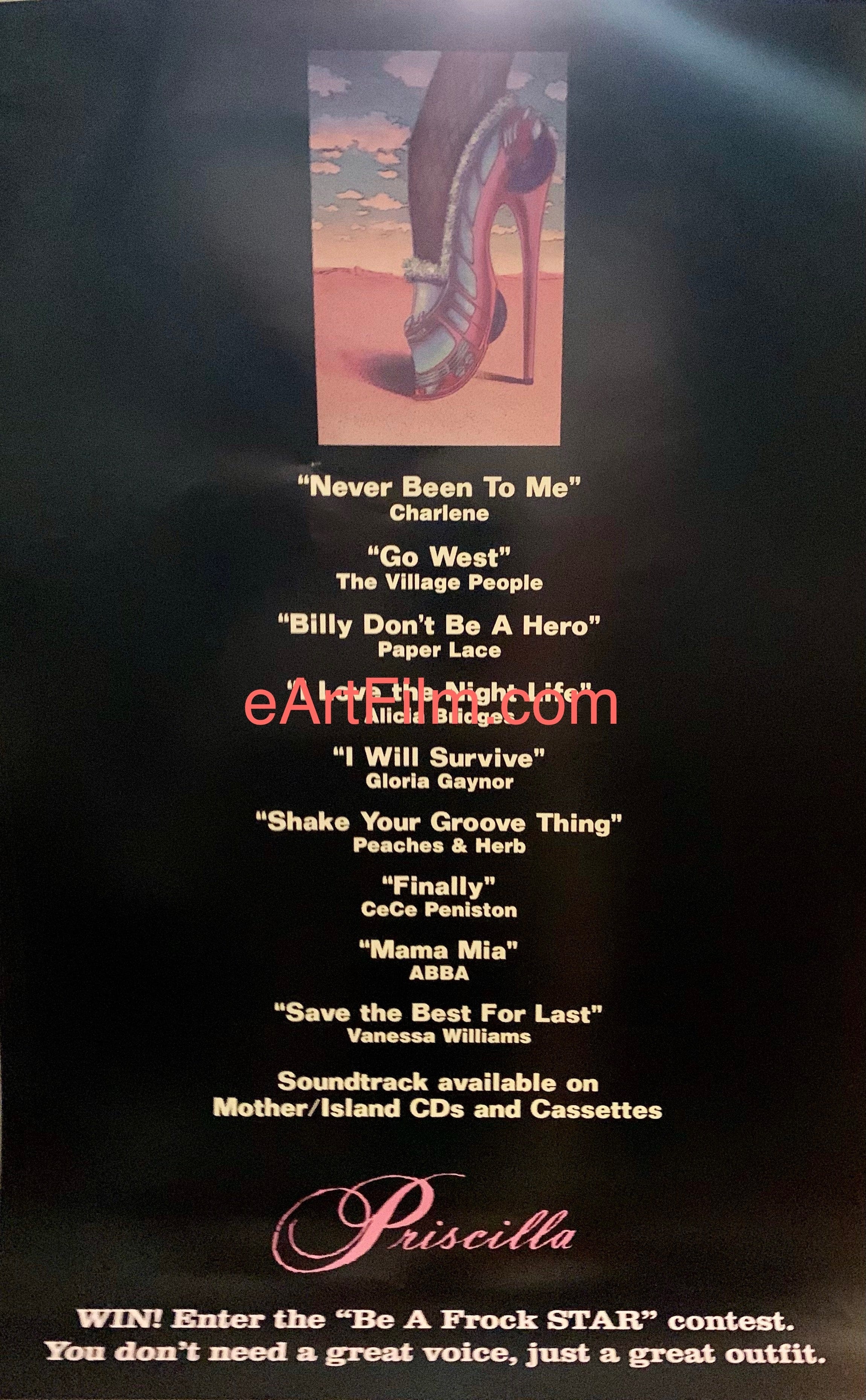 eArtFilm.com Original Movie Poster Adventures of Priscilla Queen of the Desert Stephan Elliot's Australian transvestite musical comedy