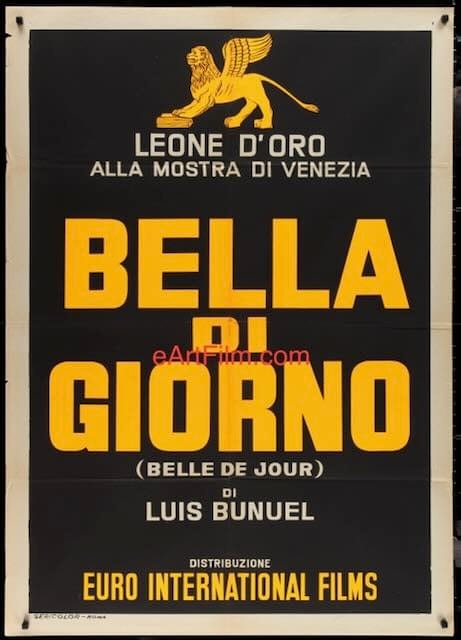 eArtFilm.com Original Movie Poster Belle De Jour Italian 39x55 1967 Luis Bunuel classic erotic sex drama Catherine Deneuve
