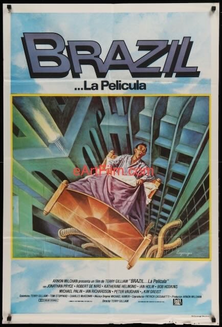eArtFilm.com Original Movie Poster Brazil 1985 29x43 Argentinean Terry Gilliam sci-fi comedy Jonathan Pryce  Robert De Niro