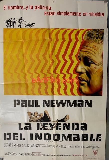 eArtFilm.com Original Movie Poster Cool Hand Luke Paul Newman George Kennedy Strother Martin 1967 R71 29x43