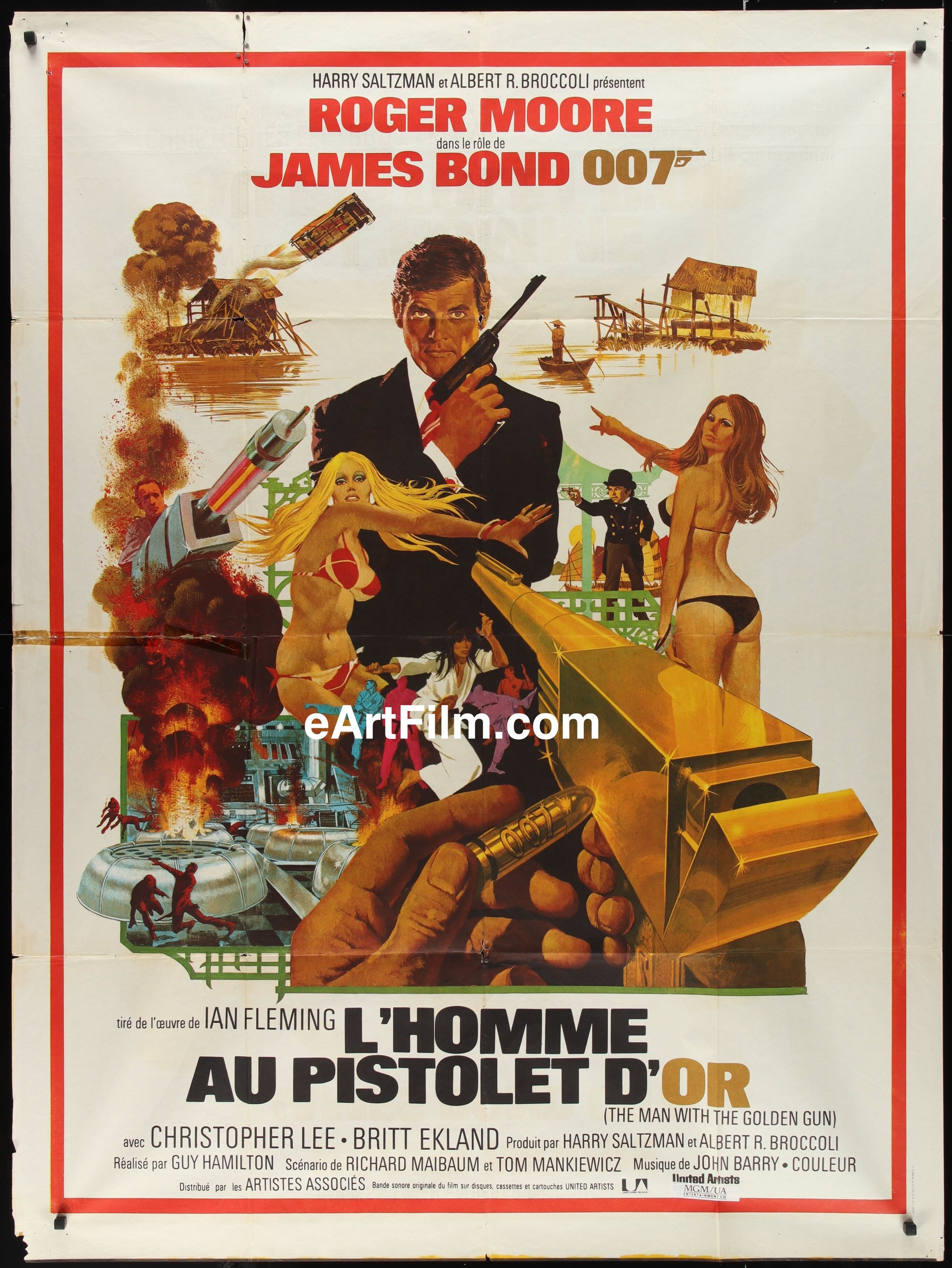 eArtFilm.com Original Movie Poster Man With The Golden Gun French 1 Panel 47x63 1985 Movie Poster