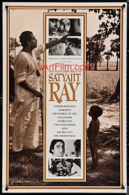 eArtFilm.com Original Movie Poster Masterworks Of Satyajit Ray 1995 26.5x40.5 Film festival poster 9 classic Indian films