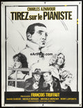 eArtFilm.com Original Movie Poster Shoot The Piano Player R70s 46x61 Francois Truffaut Charles Aznavour film noir linenbacked