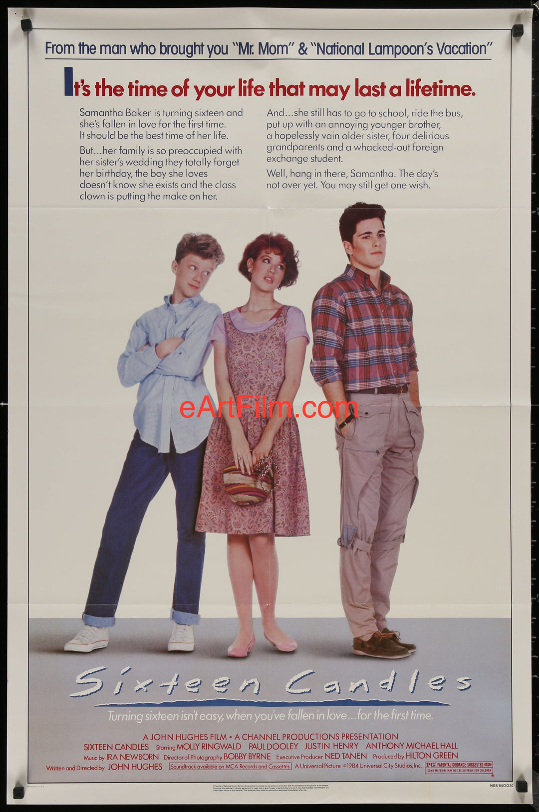 eArtFilm.com Original Movie Poster Sixteen Candles 1984 27x41 John Hughes Molly Ringwald Anthony Michael Hall