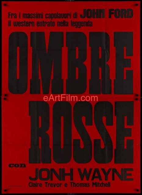eArtFilm.com Original Movie Poster Stagecoach powerful John Wayne John Ford western classic 1939 R72 Italian 39x55