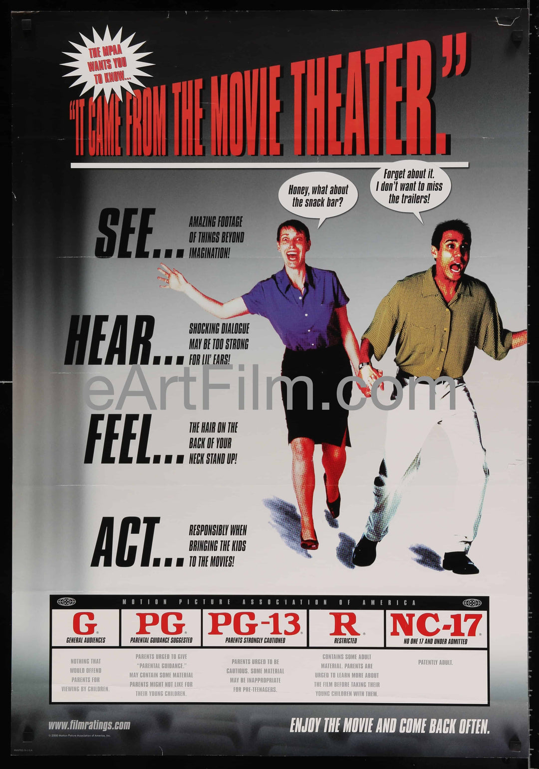 eArtFilm.com Original U.S One Sheet (27"x39")-Original-Vintage-Movie-Poster It Came From The Movie Theatre-MPAA movie rating guide-27x39-2000