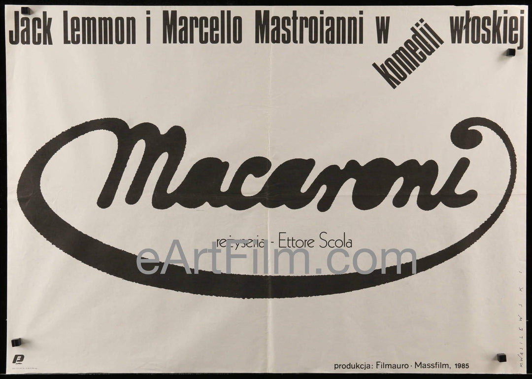 Macaroni Marcello Mastroianni Jack Lemmon war buddy comedy 1987 Polish 27x38  eArtFilm movie posters