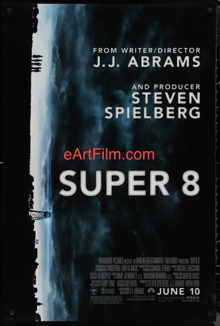 Super 8 JJ Abrams Steven Spielberg sci-fi thriller Kyle Chandler Elle Fanning 27x40 eArtFilm movie posters