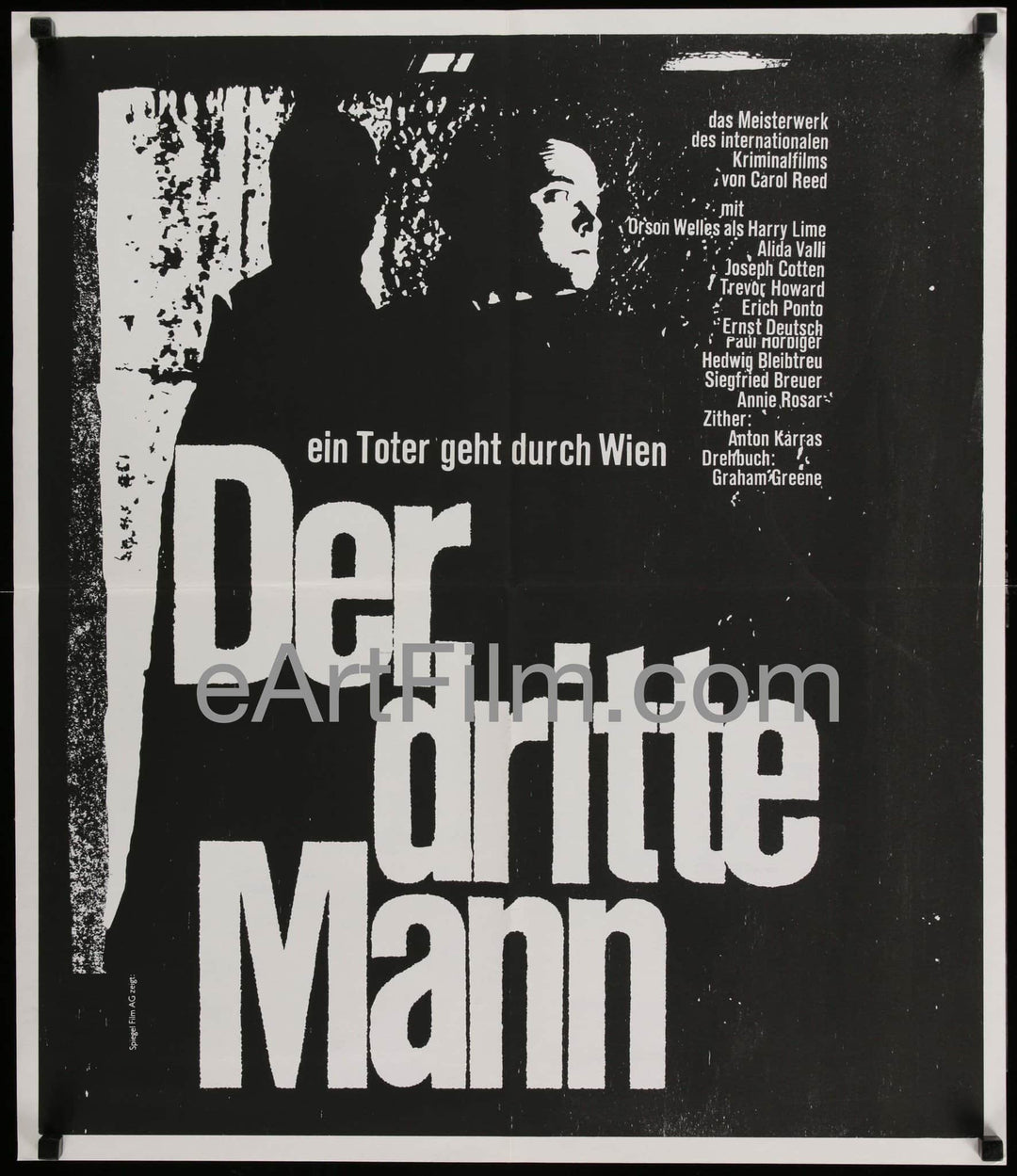 eArtFilm.com Swiss Movie Poster (25x29) Third Man, The-R1980-Joseph Cotten-Orson Welles-Trevor Howard-Film Noir