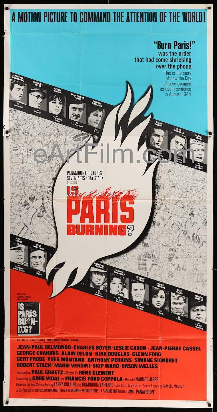 eArtFilm.com U.S 3 Sheet (41"x81")-Original-Vintage-Movie-Poster Is Paris Burning original movie poster 1966 41x81 All Star Cast