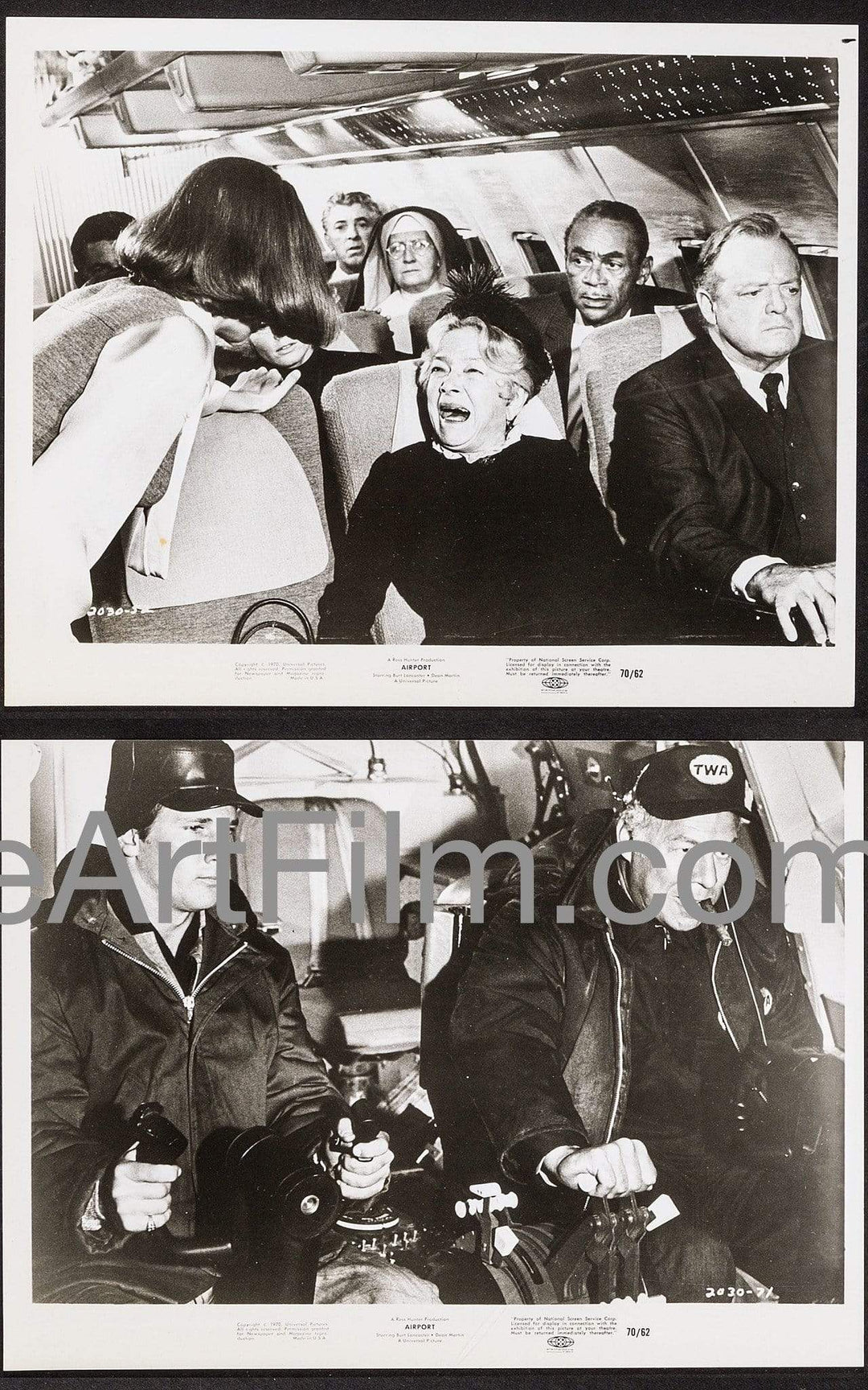 eArtFilm.com U.S 8"x10" Scene Cards Airport-1970-6-8x10s-Burt Lancaster-Dean Martin-Jean Seberg-George Kennedy