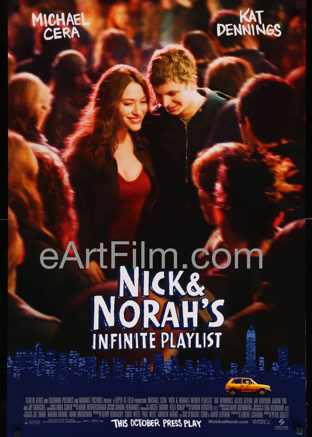 eArtFilm.com U.S Advance One Sheet (26.75"x39.75") Nick and Norah's Infinite Playlist-2008-27x40-Michael Cera-Kat Dennings