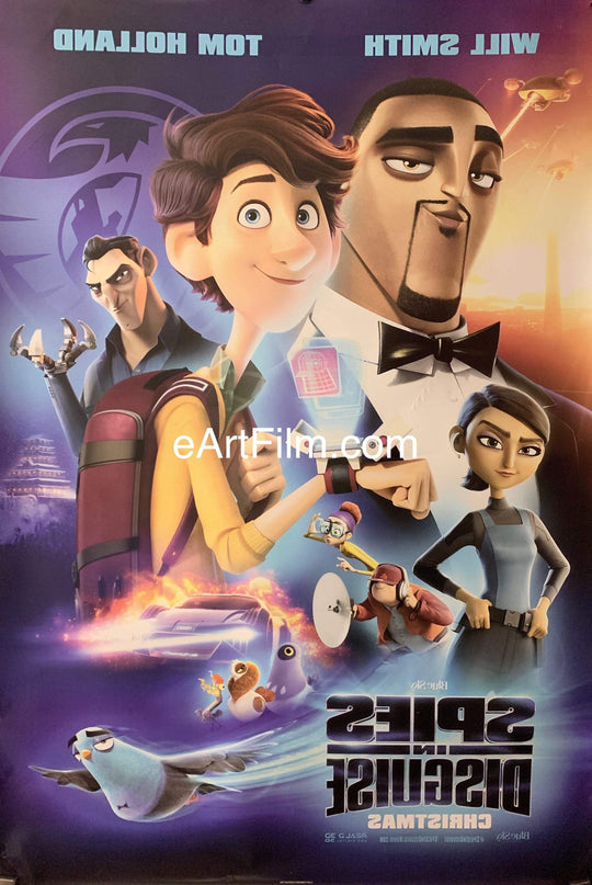 eArtFilm.com U.S Advance One Sheet (27"x40") Double Sided Spies In Disguise 2019 20x40 Will Smith Tom Holland animated pigeon espionage