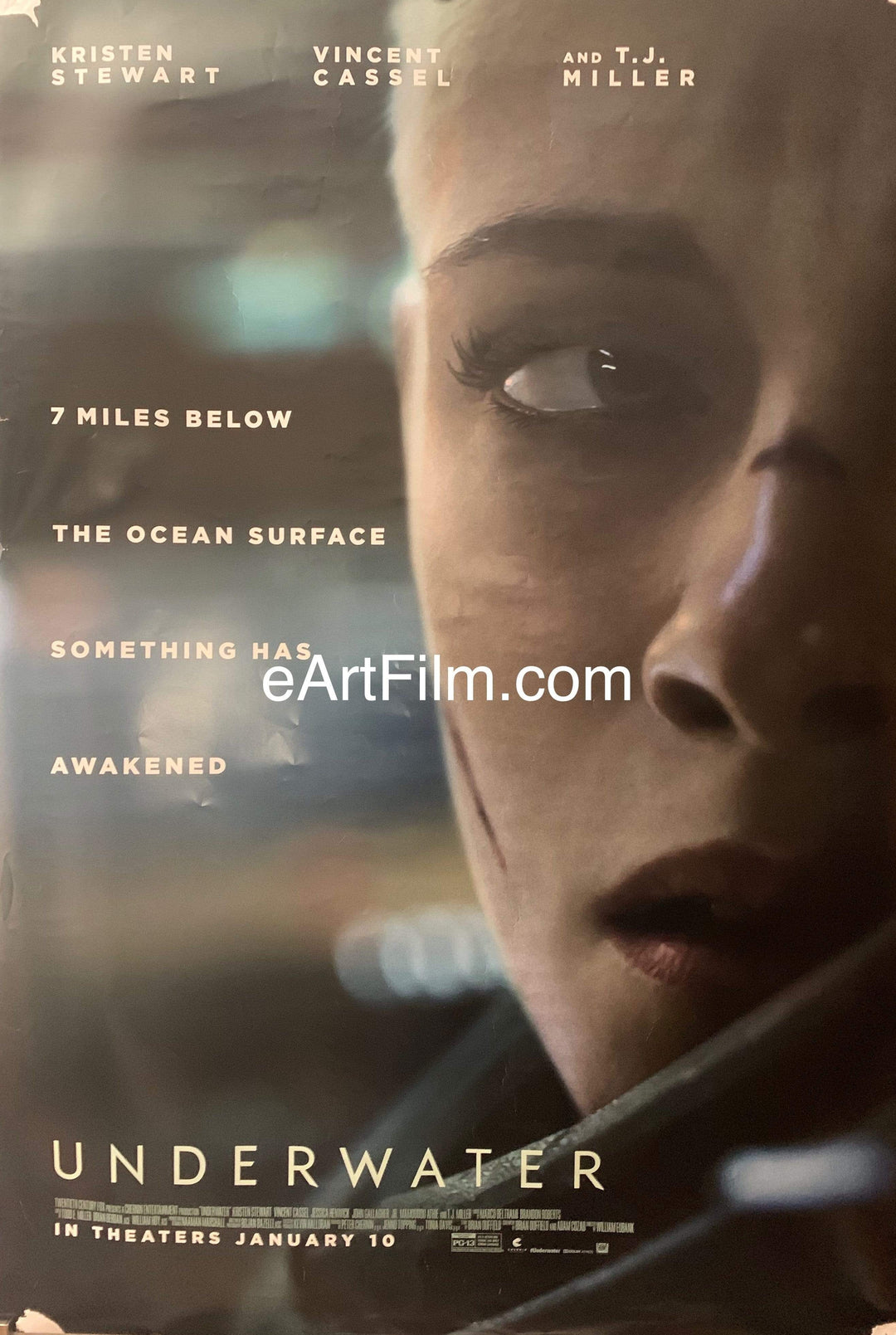 eArtFilm.com U.S Advance One Sheet (27"x40") Double Sided Underwater original movie poster 2020 27x40 Kristen Stewart underwater horror drama