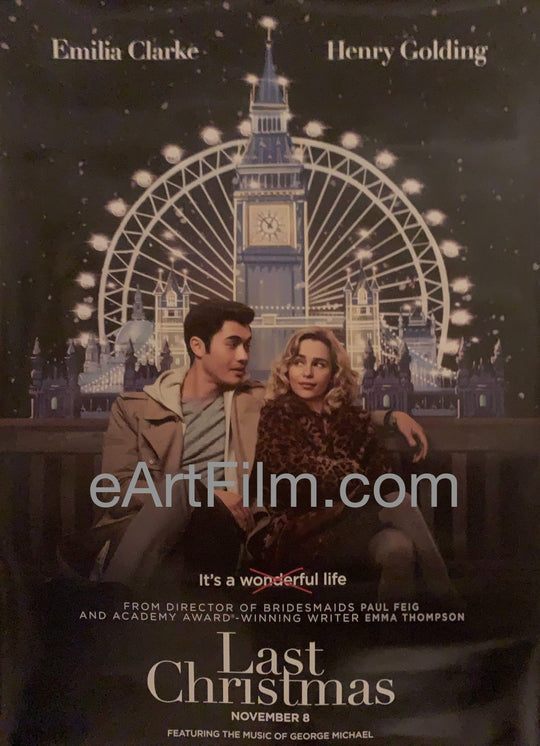 eArtFilm.com U.S Advance One Sheet (27"x40") Last Christmas 2019 27x40 DS unfolded Emilia Clarke Henry Golding comedy