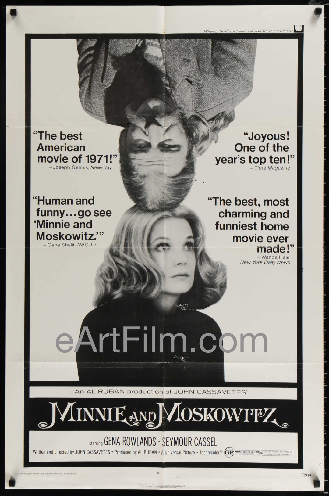 eArtFilm.com U.S Advance One Sheet (27"x40") Minnie and Moskowitz original movie poster 1972 27x41 Cassavetes Rowlands