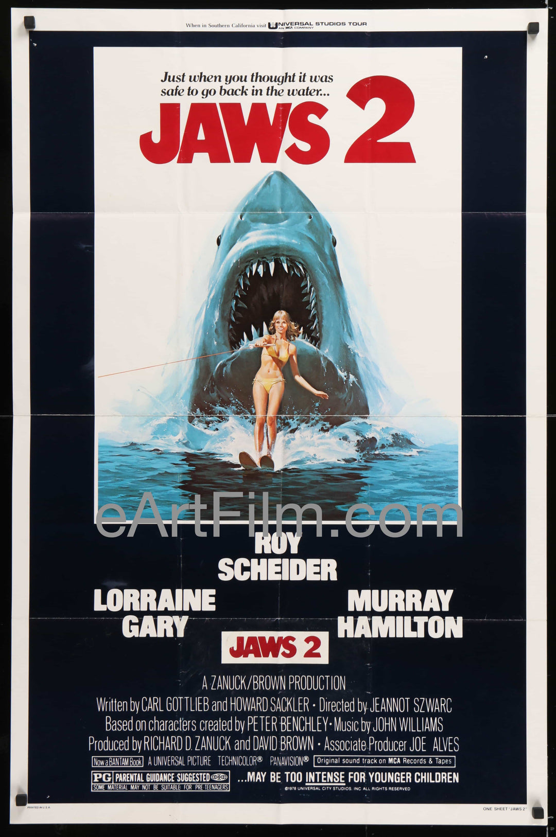 eArtFilm.com U.S Advance One Sheet (27"x41") Jaws 2 vintage movie poster 1978 27x41 Roy Scheider shark attack thriller