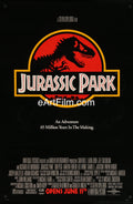 eArtFilm.com U.S Advance One Sheet (27"x41") Jurassic Park vintage movie poster 1993 advance dinosaur classic T-Rex red logo