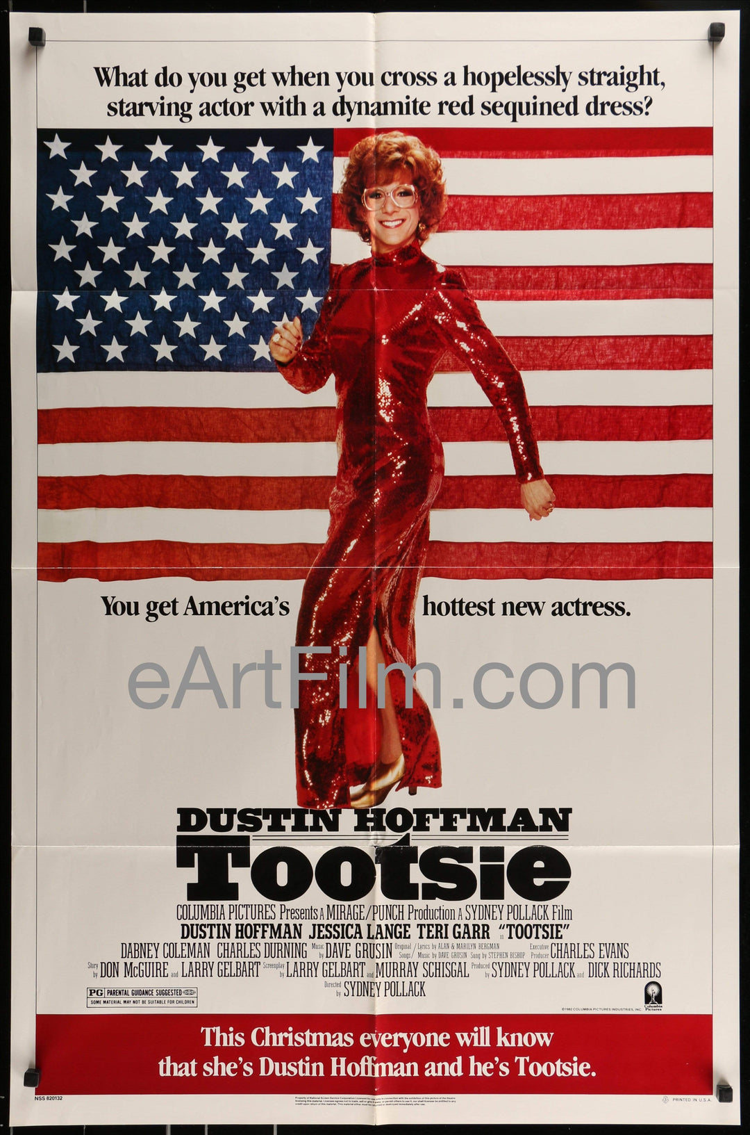 eArtFilm.com U.S Advance One Sheet (27"x41") Tootsie-Dustin Hoffman-Jessica Lange-Bill Murray-Sydney Pollack-Gena Davis-1982