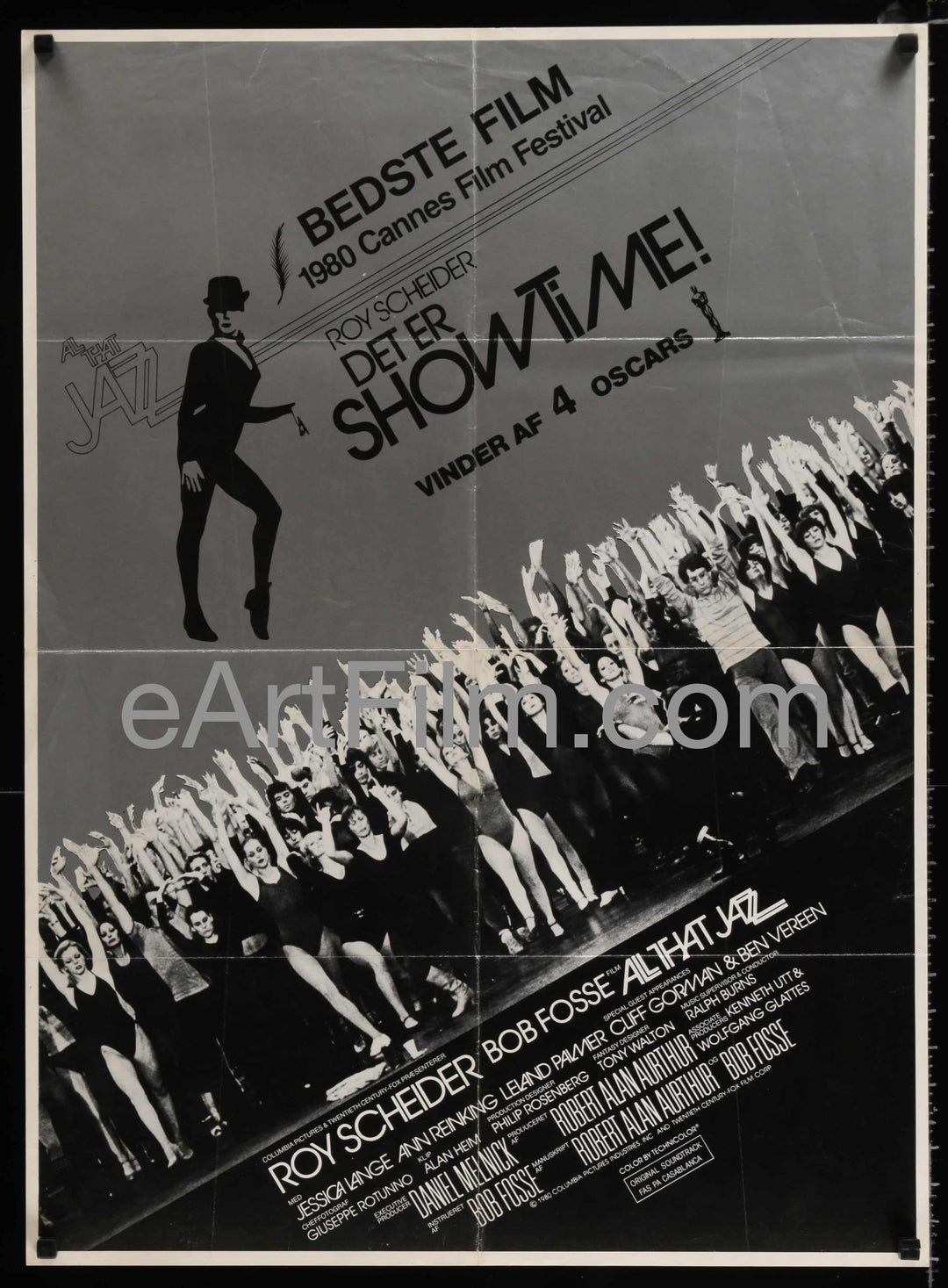 eArtFilm.com U.S Film/Denmark release (24.5"x33.5") All That Jazz-Bob Fosse's dance musical-Roy Schneider-Jessica Lange-1980