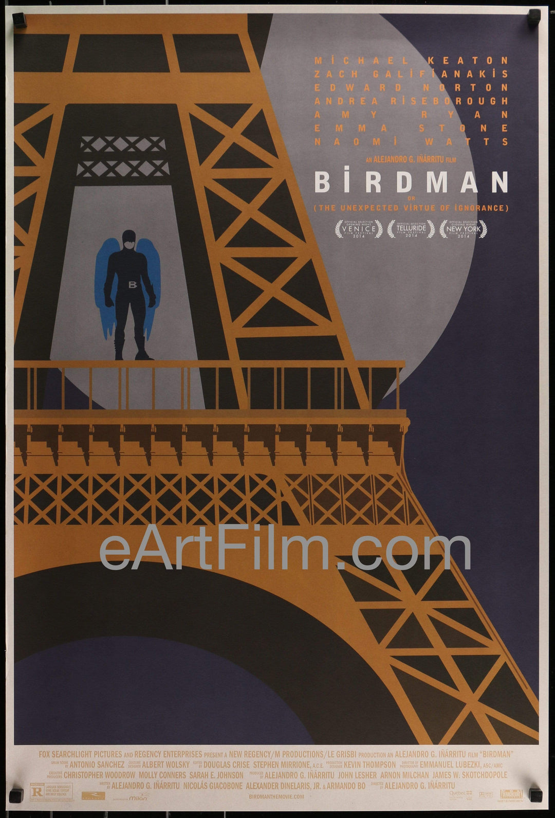 eArtFilm.com U.S Fox Searchlight Special Movie Poster (25"x36") Birdman-Michael Keaton-Emma Stone-Edward Norton-Naomi Watts-25x36-2014