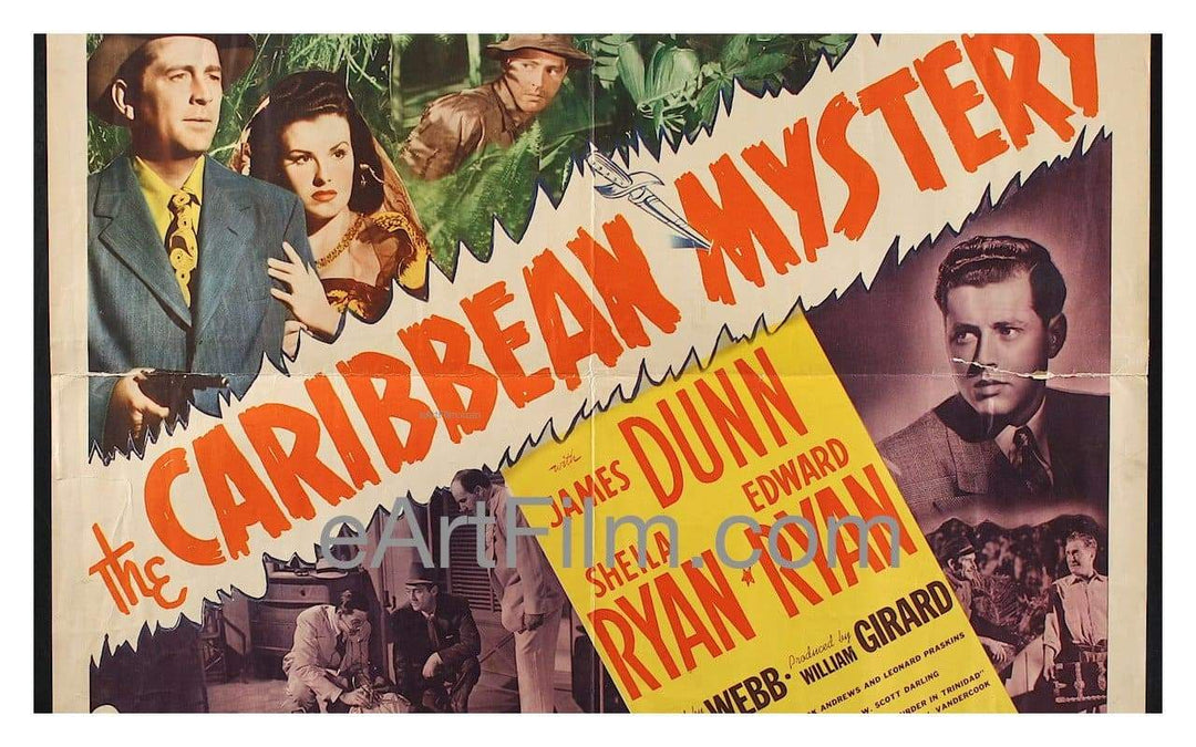 eArtFilm.com U.S Half Sheet (22"x28") Caribbean Mystery 1945 22x28  Original U.S Half Sheet