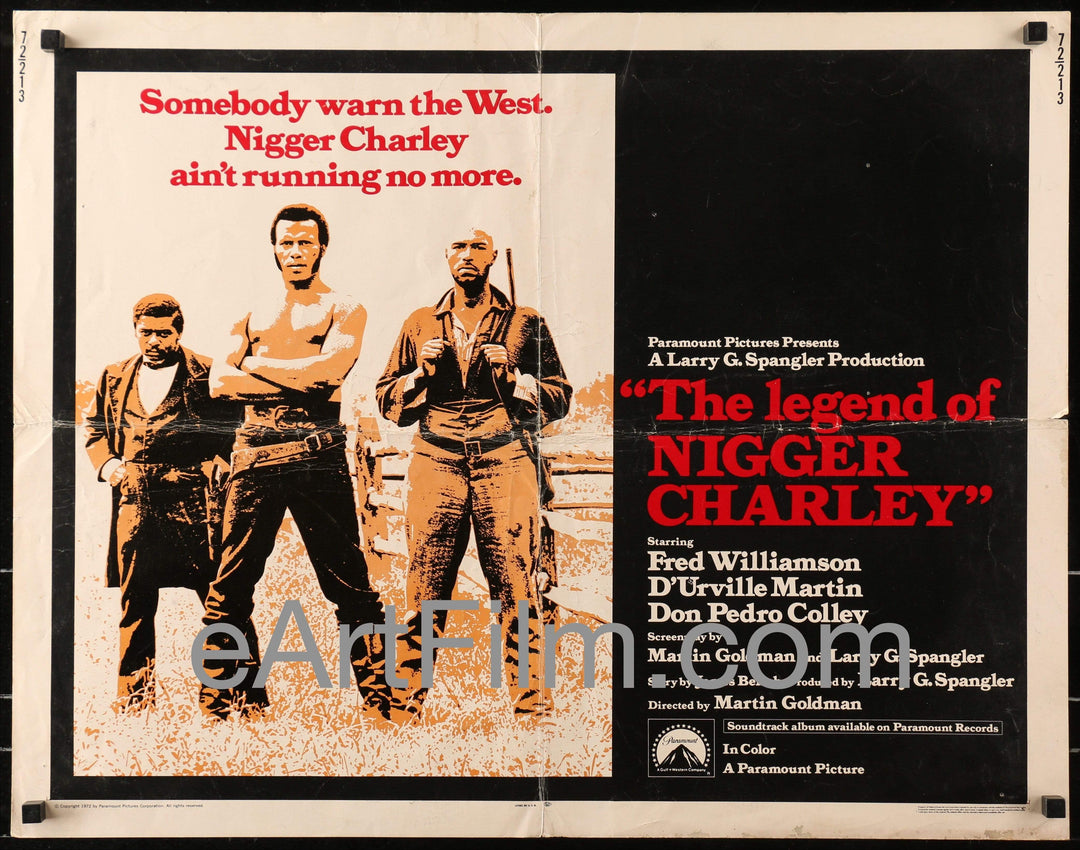 eArtFilm.com U.S Half Sheet (22"x28") Legend Of Nigger Charley-Fred Williamson-Marcia McBroom-black action classic-1972