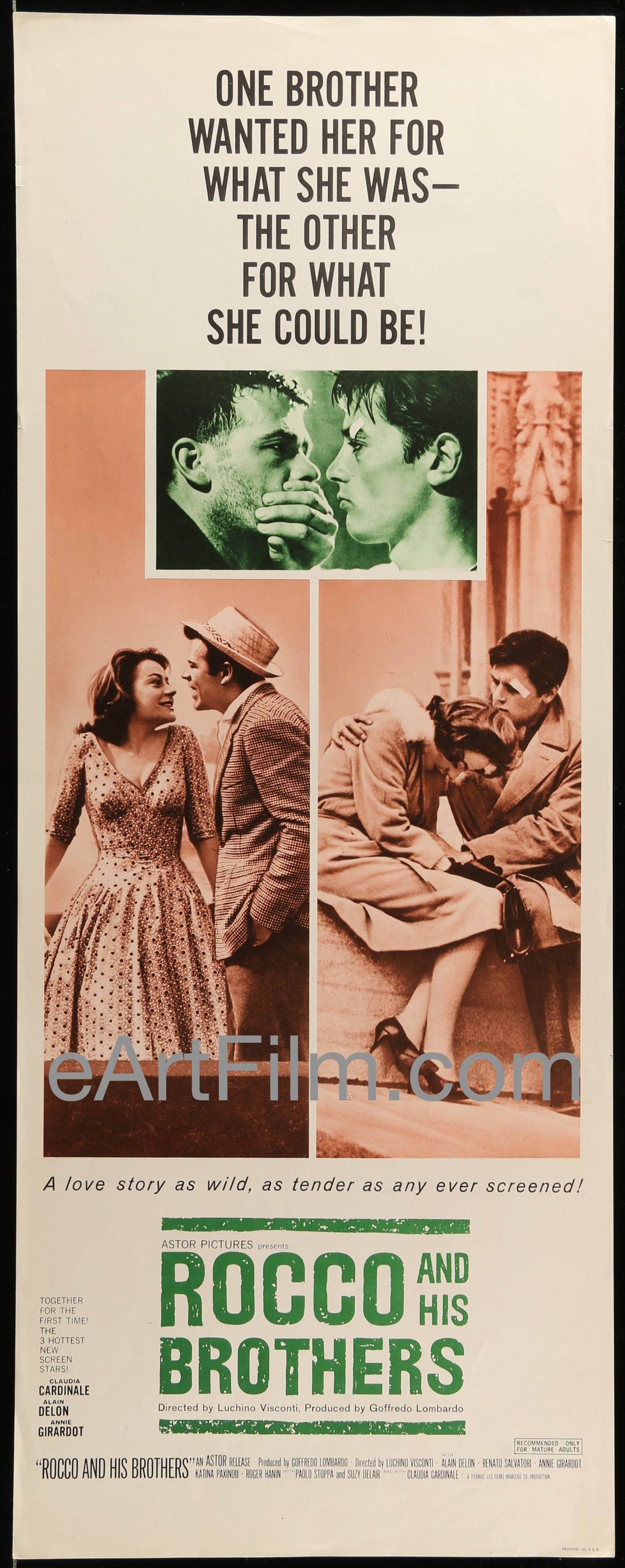 eArtFilm.com U.S Insert (14"x36") Rocco And His Brothers 1961 14x36 U.S Release Insert Poster-Luchino Visconti-Alain Delon