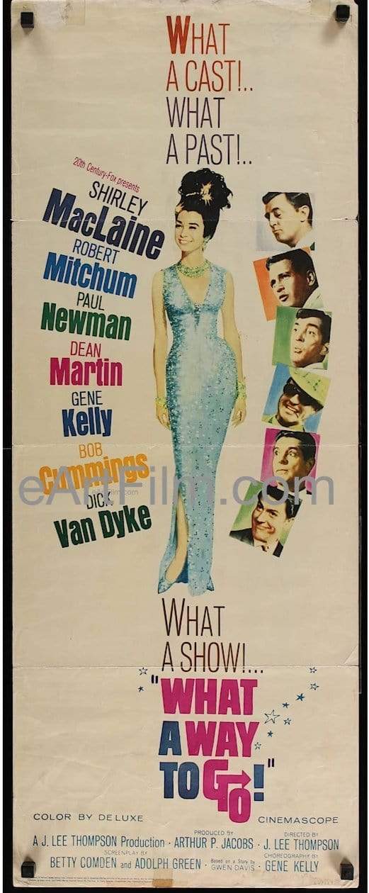 eArtFilm.com U.S Insert poster (14"x36") What A Way To Go 1964 14x36 Insert poster Paul Newman Shirley MacLaine
