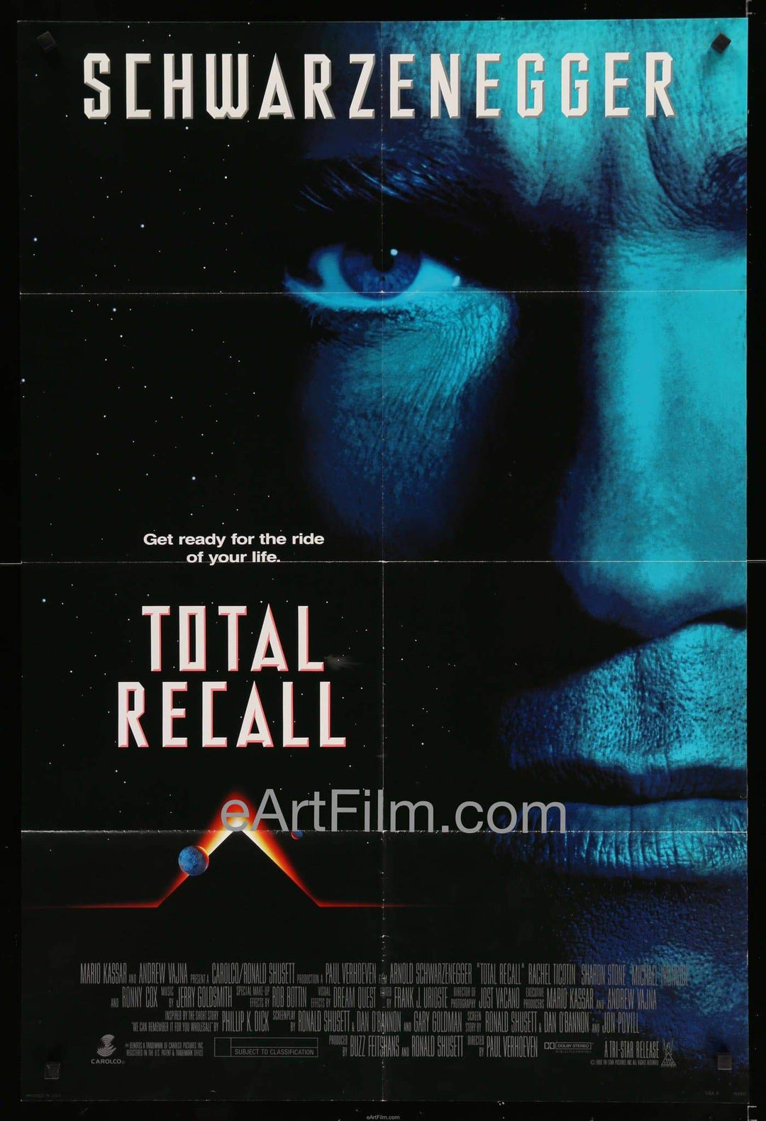eArtFilm.com U.S International Style One Sheet (27"x39") Total Recall-1990-27x40-Original International One Sheet-Schwarzenegger