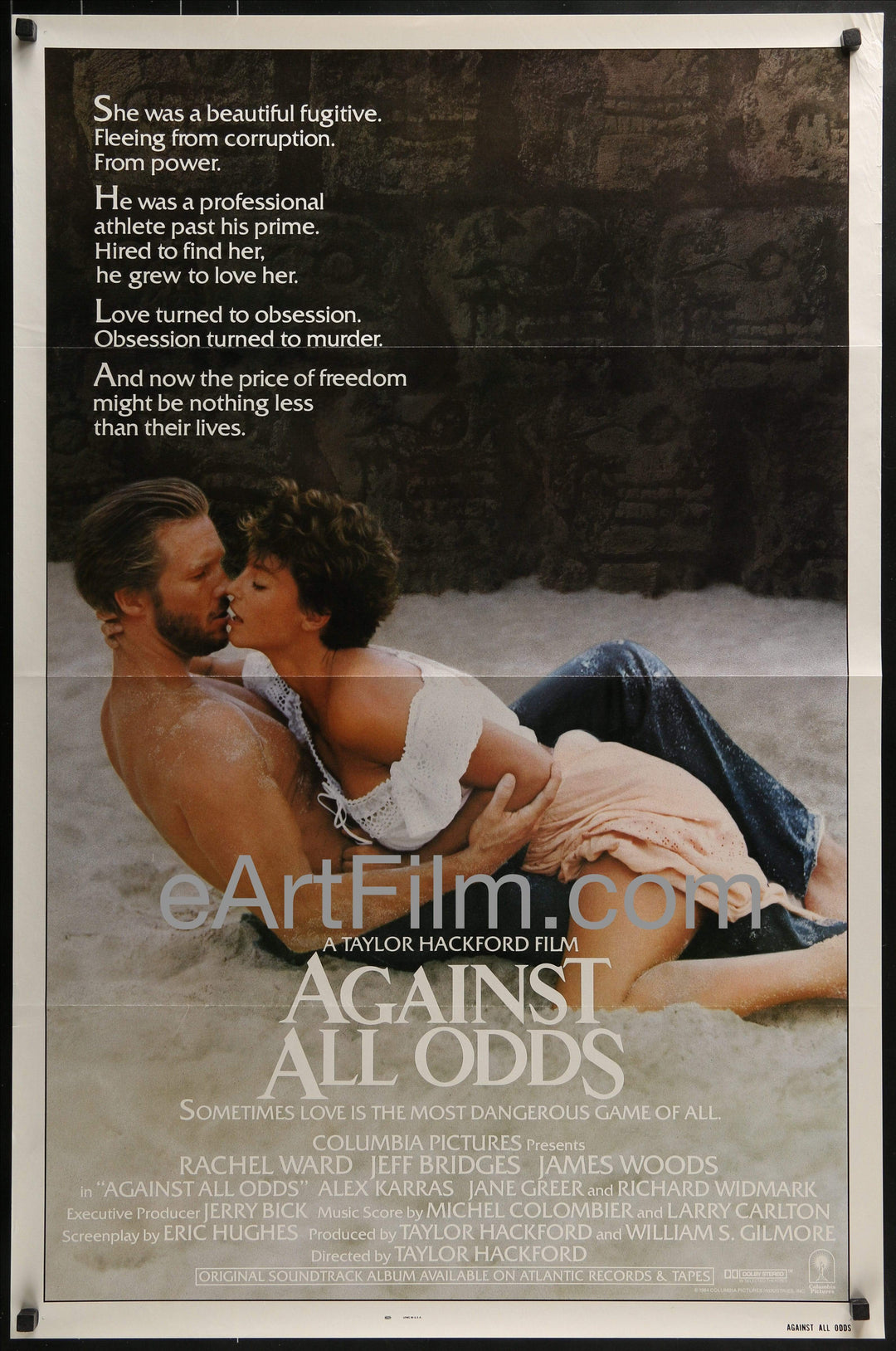 eArtFilm.com U.S International Style One Sheet (27"x41") Against All Odds-Jeff Bridges-Rachel Ward-Alex Karras-1984-27x41