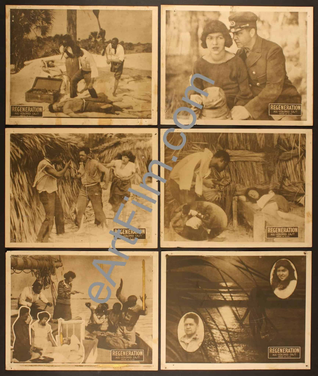 eArtFilm.com U.S Lobby Cards (11"x14") Regeneration 1923 11X14 Set of 6 Lobby Cards-Richard E Norman