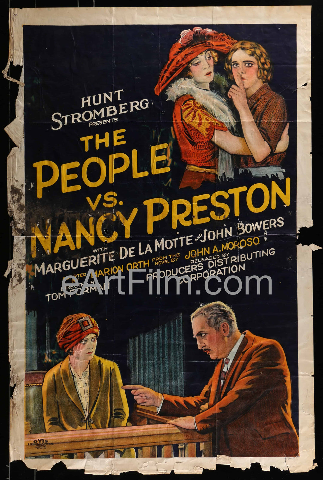 eArtFilm.com U.S One Sheet (26.75"x40.75") People vs Nancy Preston, The-1925-Marguerite De La Motte-RARE silent 27x41