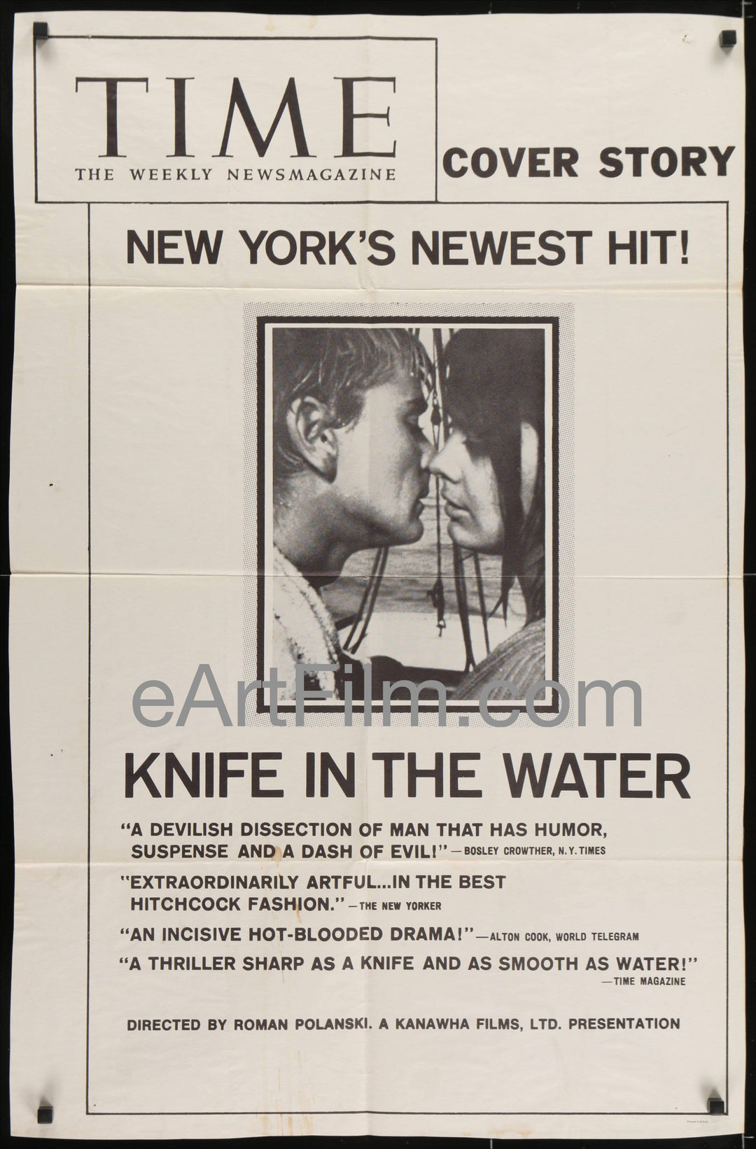 eArtFilm.com U.S One Sheet (26"x39") Knife In The Water-1963-Roman Polanski love triangle thriller-1963-26x39