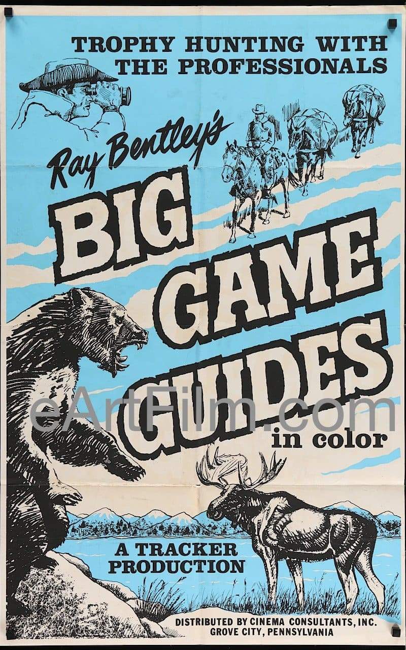 eArtFilm.com U.S One Sheet (26"x41") Big Game Guides-1972-26x41-Ray Bently's nature and animal documentary