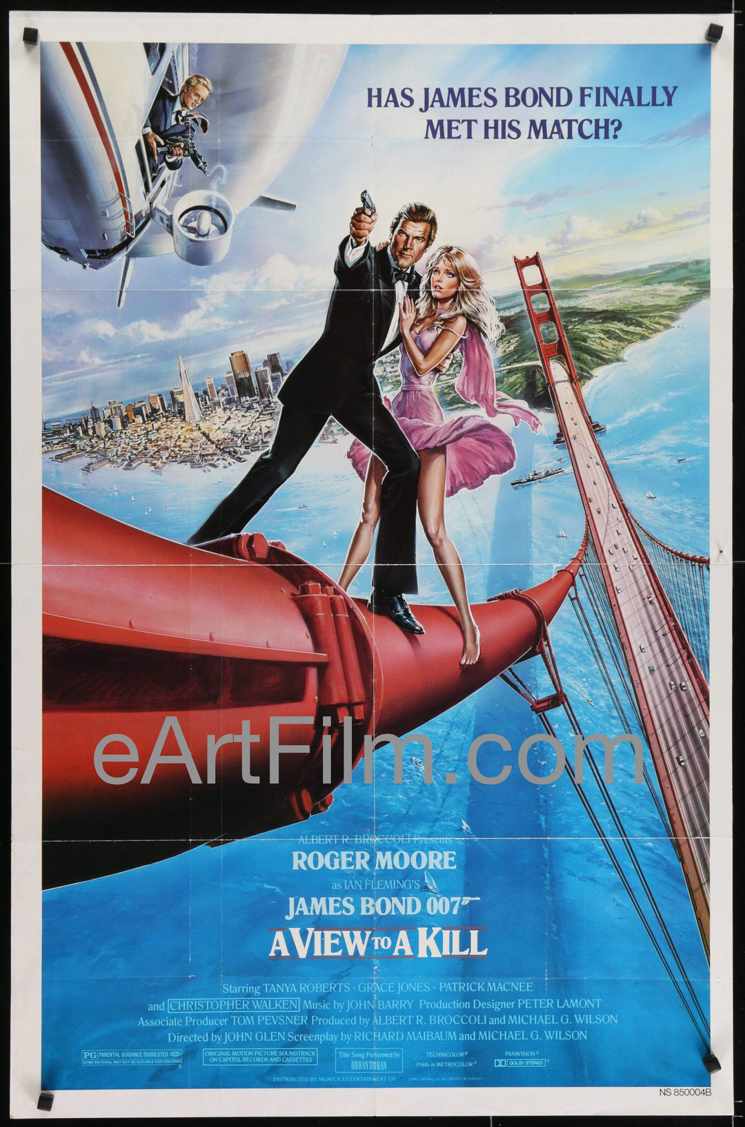 eArtFilm.com U.S One Sheet (26"x41") Style B A View To A Kill-1985-Roger Moore-Christopher Walken-Grace Jones-1984-27x41